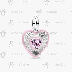 Pandora Radiating Pink Heart Medallion Charm